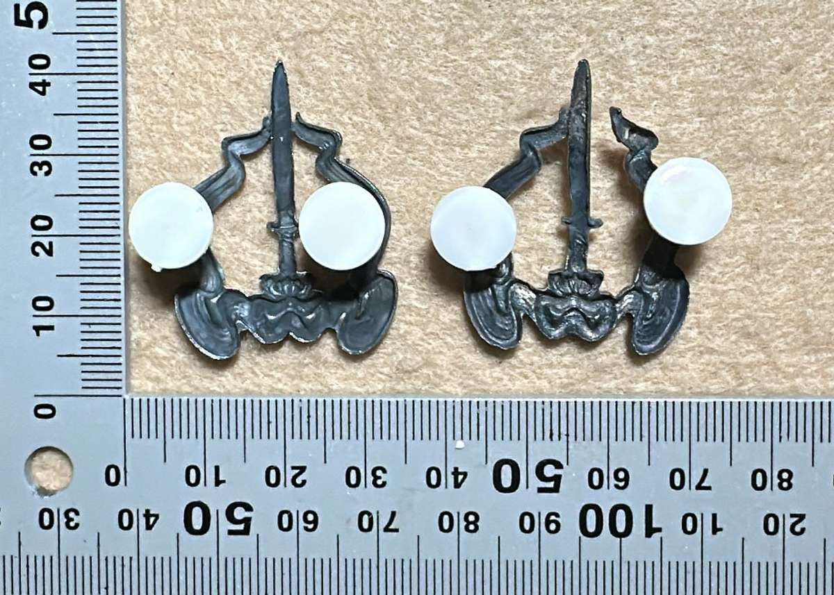 SWA Military Police Oxidised Silver Collars - Pair (Rare)