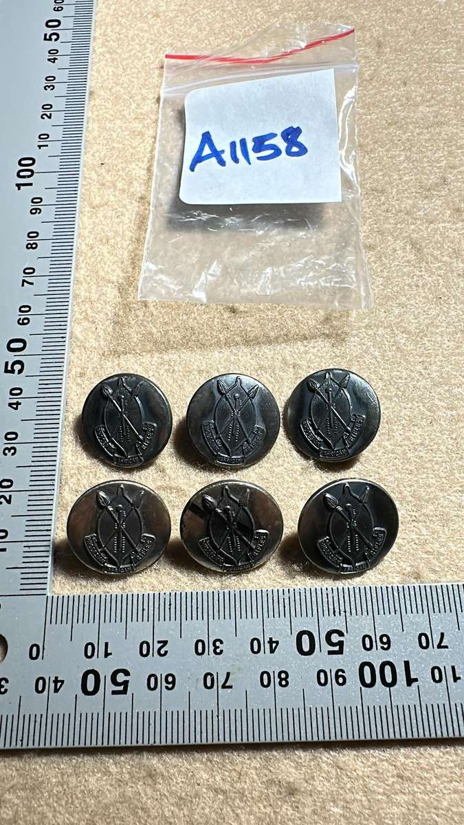 Rhodesian African Rifles Buttons - Lot of 6 - with Scroll