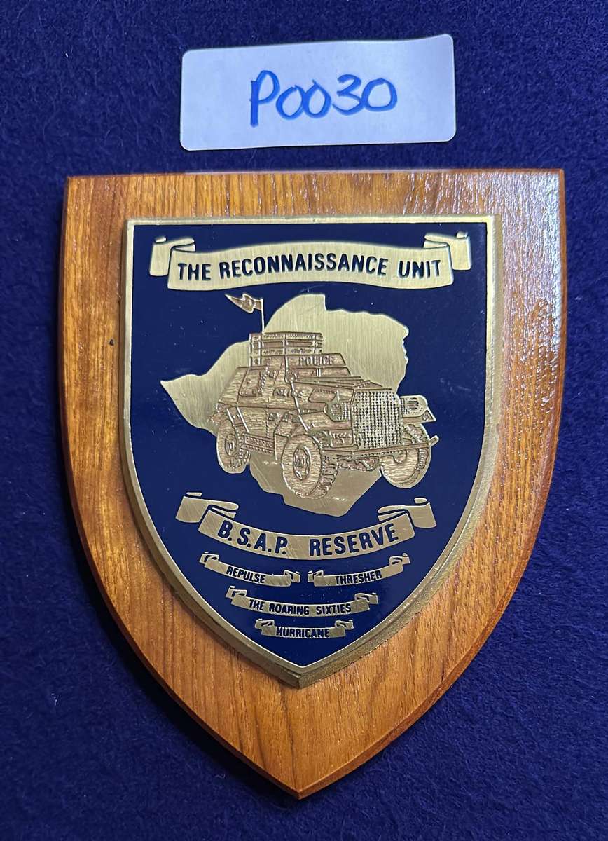 Rhodesian Plaque - BSAP RESERVE - THE RECONNAISSANCE UNIT