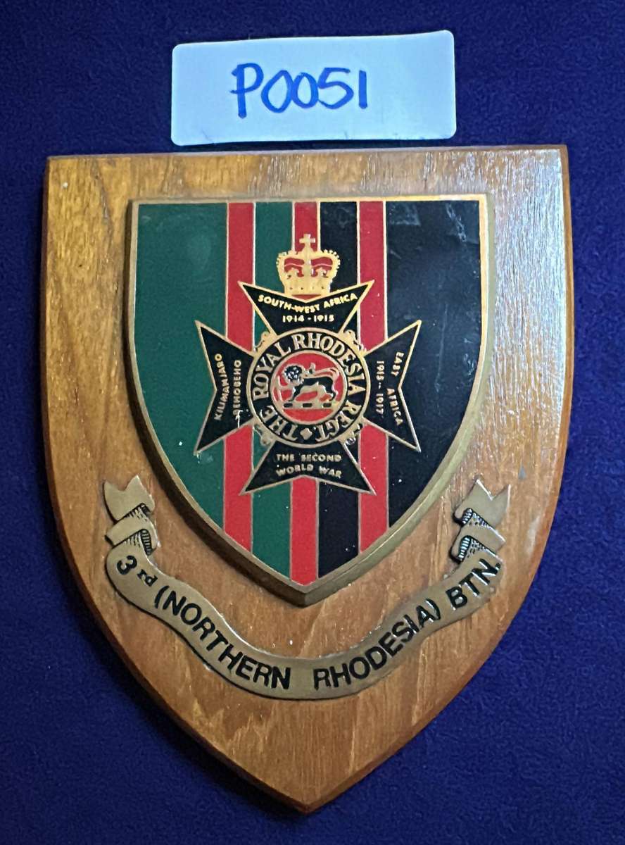 Rhodesian Plaque - RRR - 3rd NORTHERN RHODESIA BTN