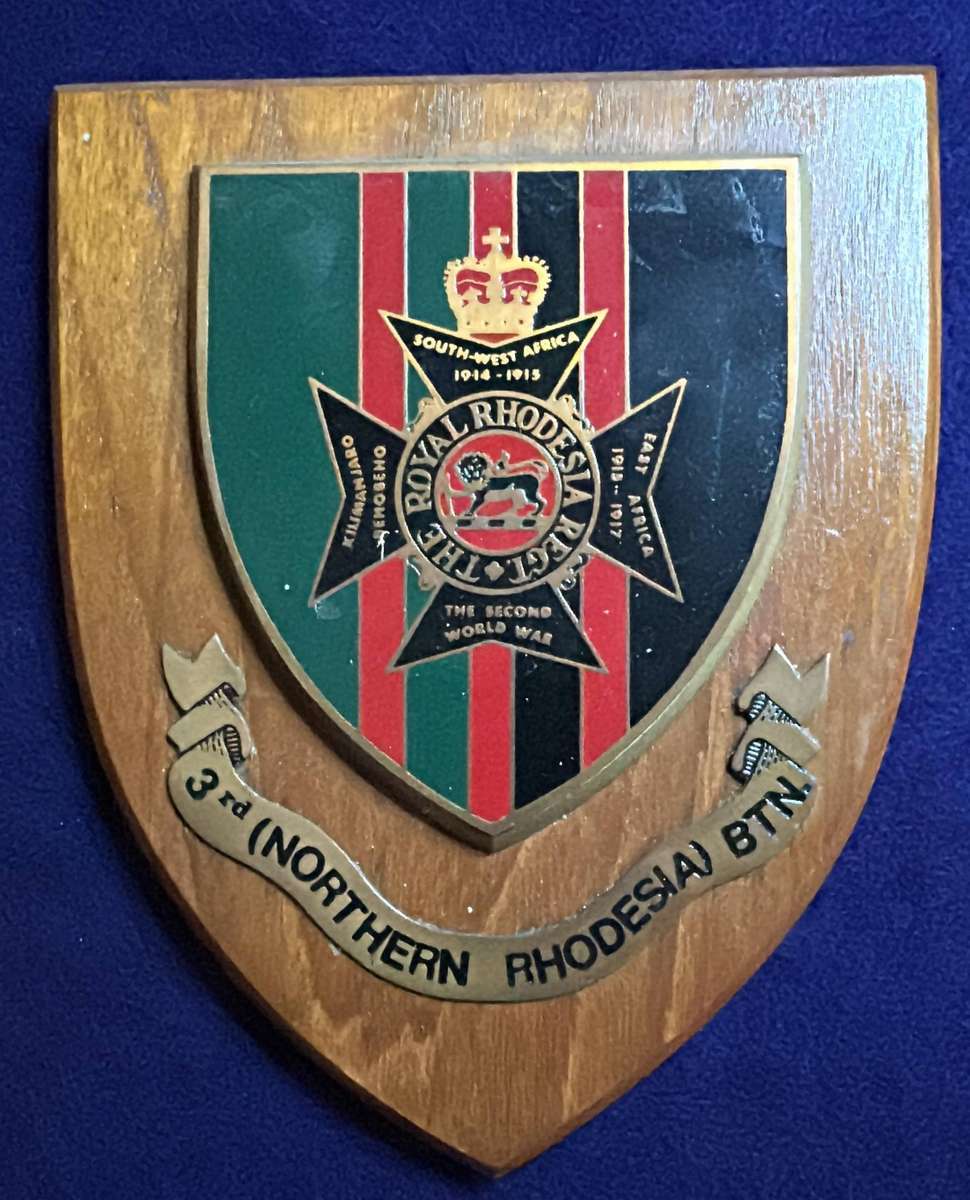Rhodesian Plaque - RRR - 3rd NORTHERN RHODESIA BTN