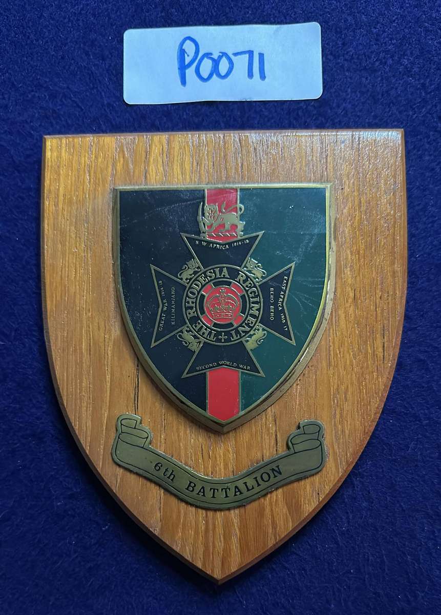Rhodesian Plaque - THE RHODESIA REGIMENT - 6TH BATTALION