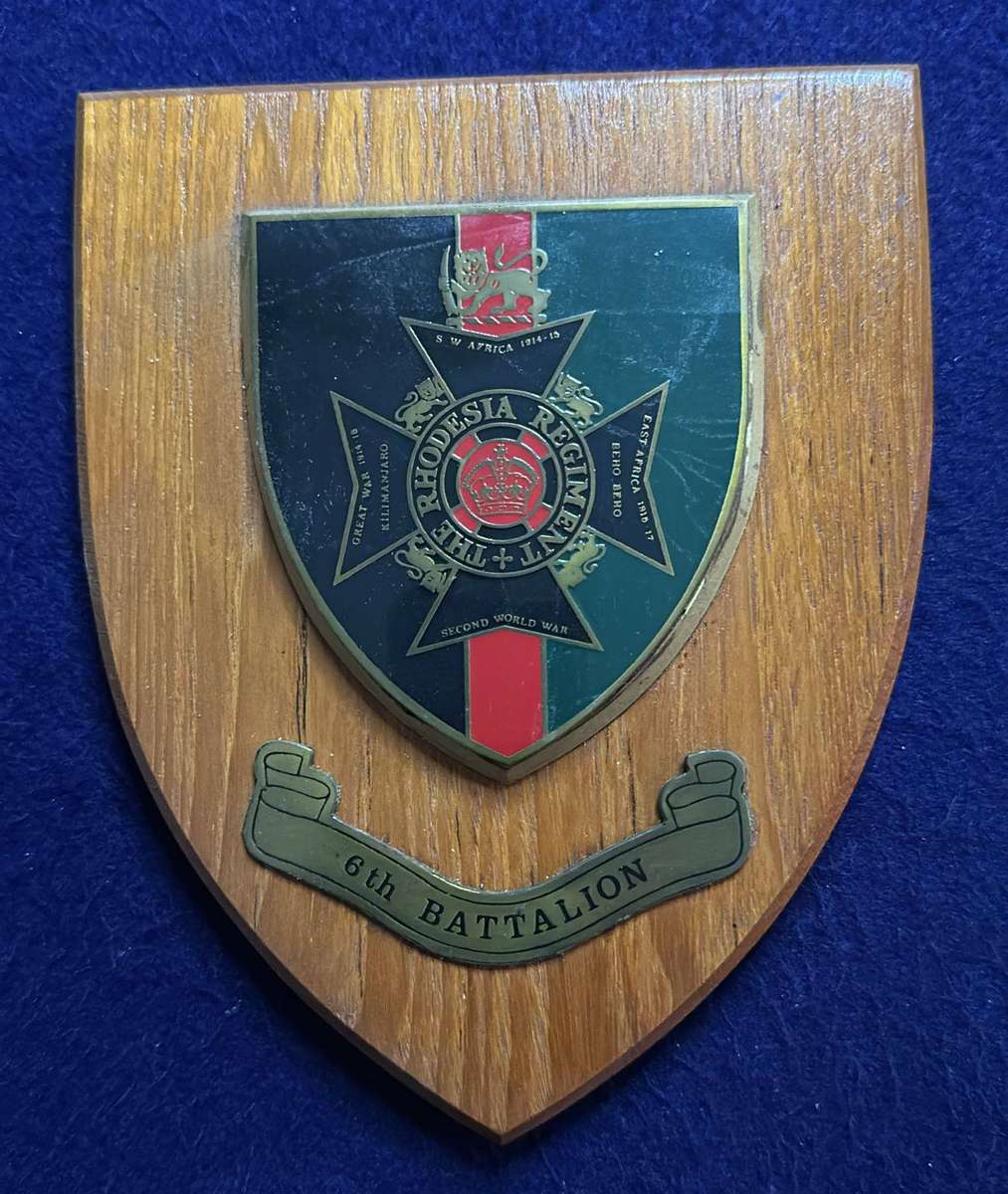 Rhodesian Plaque - THE RHODESIA REGIMENT - 6TH BATTALION