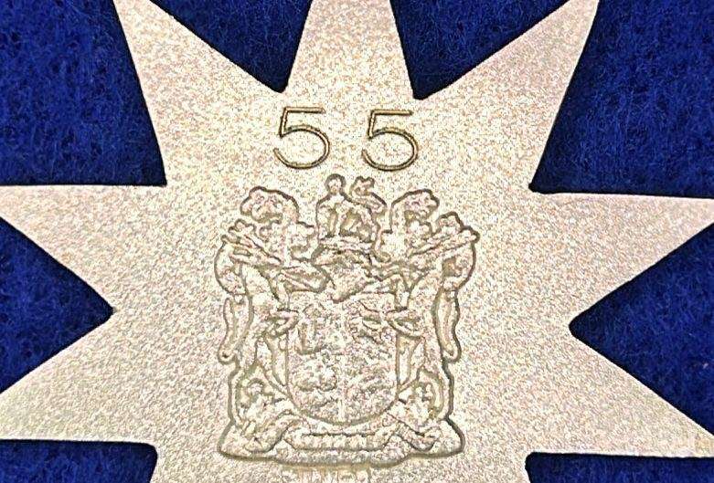 APLA Bravery Star in Silver (BSS), Full Size No. 55 with Miniature & Ribbon Bar