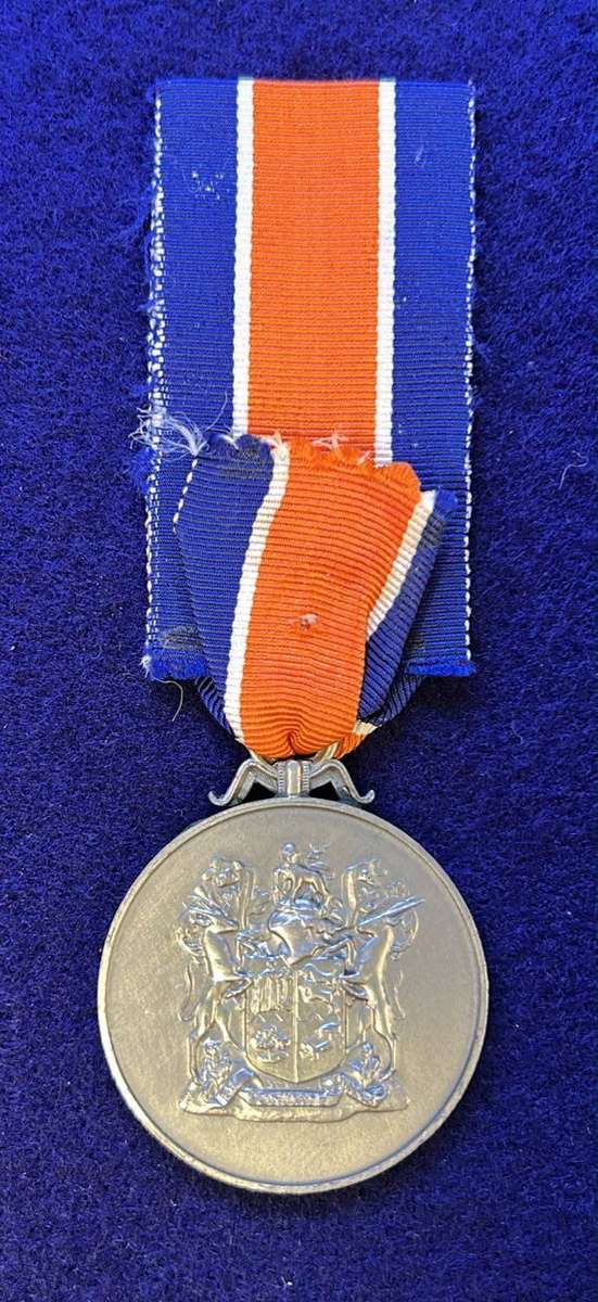 SADF Cadet Corps Medal - Full-size Silver  Numbered 114  19661976 Issue