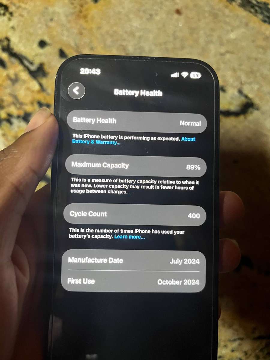 Apple iPhone 15 128GB Black - Secondhand Smartphone with Face ID