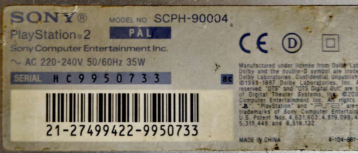 PLAYSTATION 2 CONSOLE
