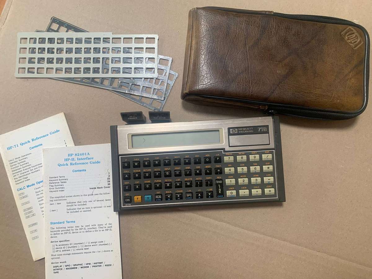 HP-71B Handheld Computer/Calculator  WITH Finance & Text Editor Modules  Original Pouch & Guide