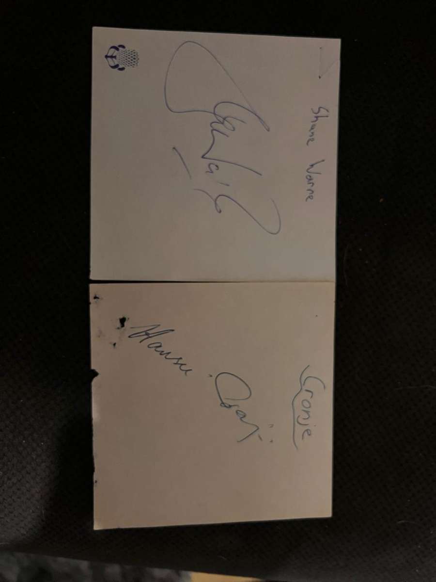 Hansie Cronje and Shane Warne signatures