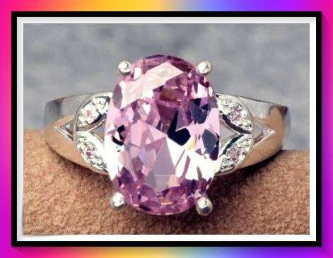 Pretty pink oval shape ring size 7