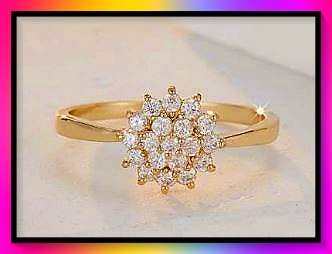 Alluring simulated diamond Flower Design Ring size 9