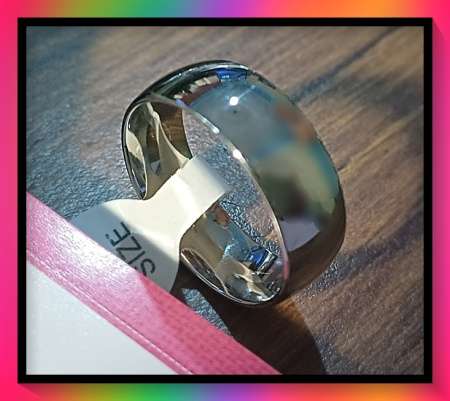 Lovely wide rounded wedding band design Stainless Steel Ring: Size 11