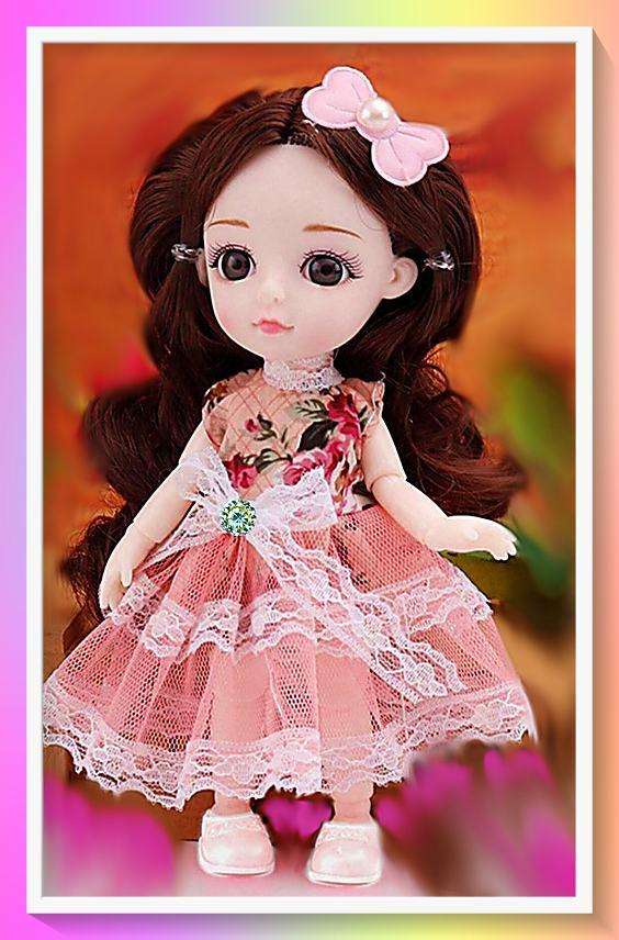 Gorgeous pink floral party doll and surprise gift