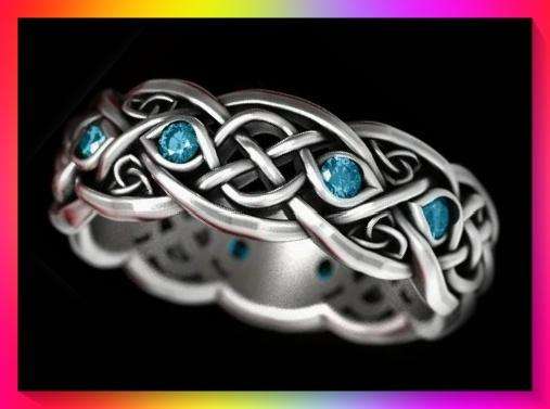 Lovely chain design simulated topaz ring size 8