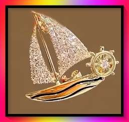Lets sail away design brooch lapel pin