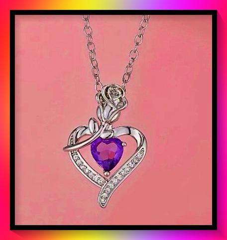 Rose Heart Pendant Flower Necklace