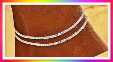 Gorgeous sparkly silvertone anklet
