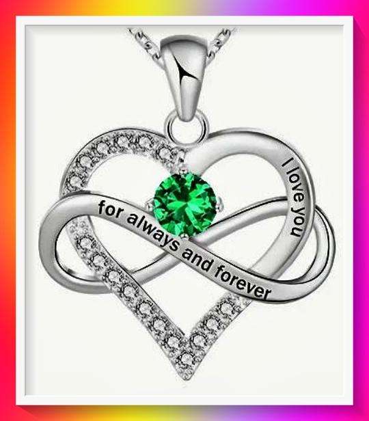 Amazing emerald green rhinestone Heart-shaped Design Pendant Necklace