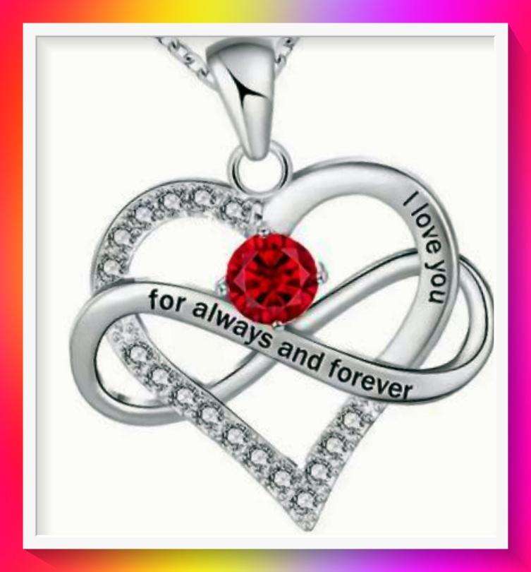 Sensational blood red rhinestone Heart-shaped Pendant Necklace