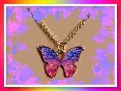 Amazing multi-colour Butterfly pendant necklace