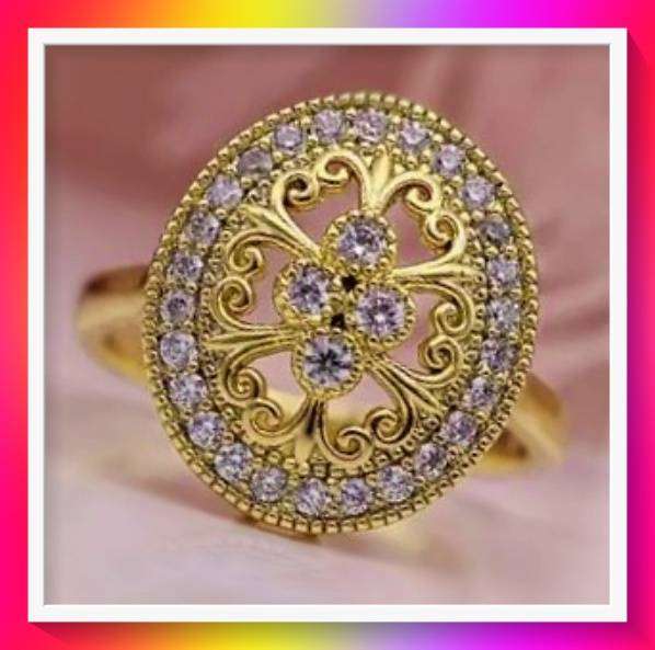 Lovely Vintage Hollow Floral Ring, Elegant Ladies Jewellery