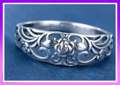 Beautiful Rose Hollow Design Ring S7