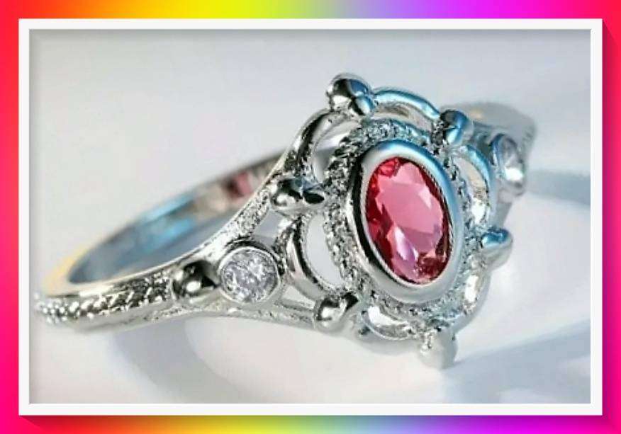 Beautiful Oval simulated Cubic Zirconia Ring S8