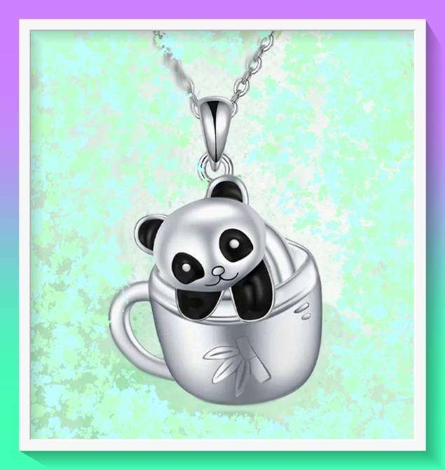 Cute Panda Cup Pendant Necklace