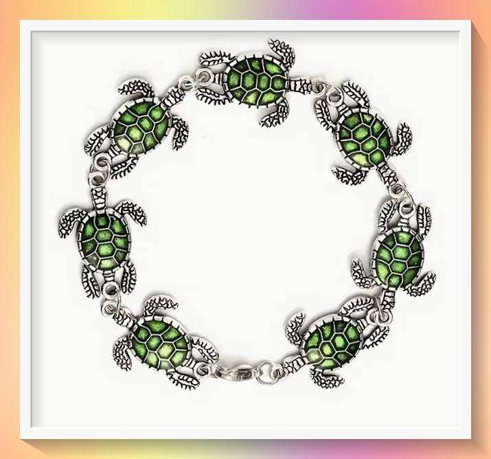 Chic Green Turtle Anklet