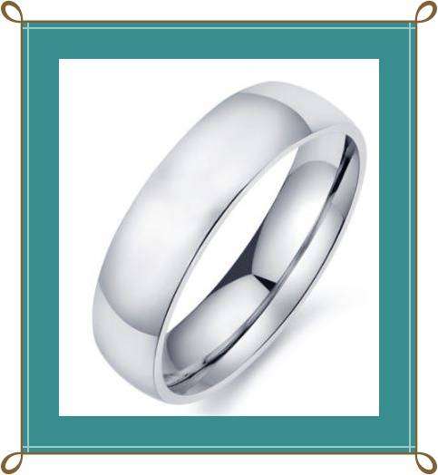 Fantastic Silvertone stainless steel plain 6mm band ring S20