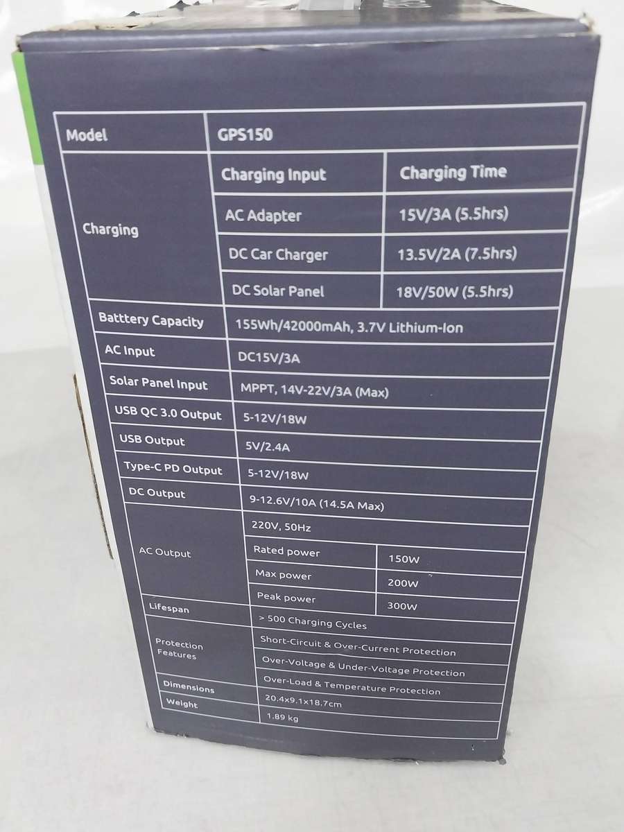 Gizzu 150W 155WH portable power station