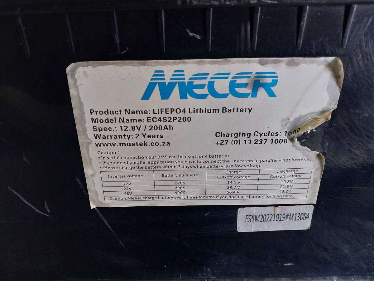 12.8V 200AH b grade tested Mecer lifepo4 battery each