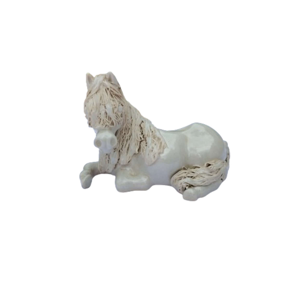 Cheval Spaghetti White Pottery Pony Horse