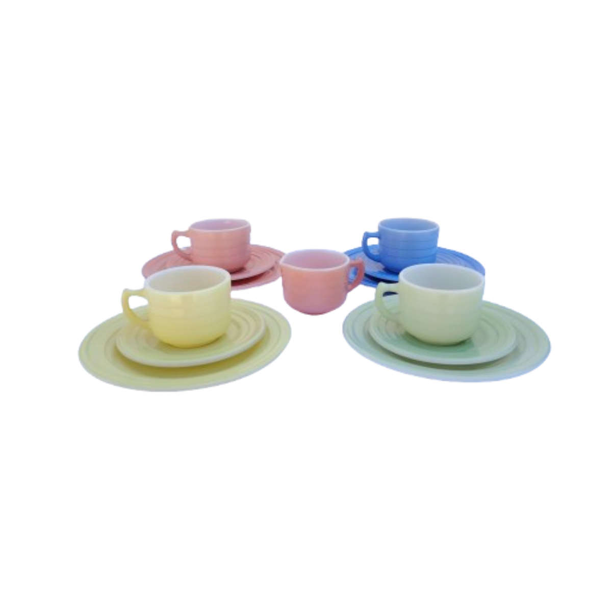 Hazel Atlas Children's Modern tone Tea Set Milk Glass