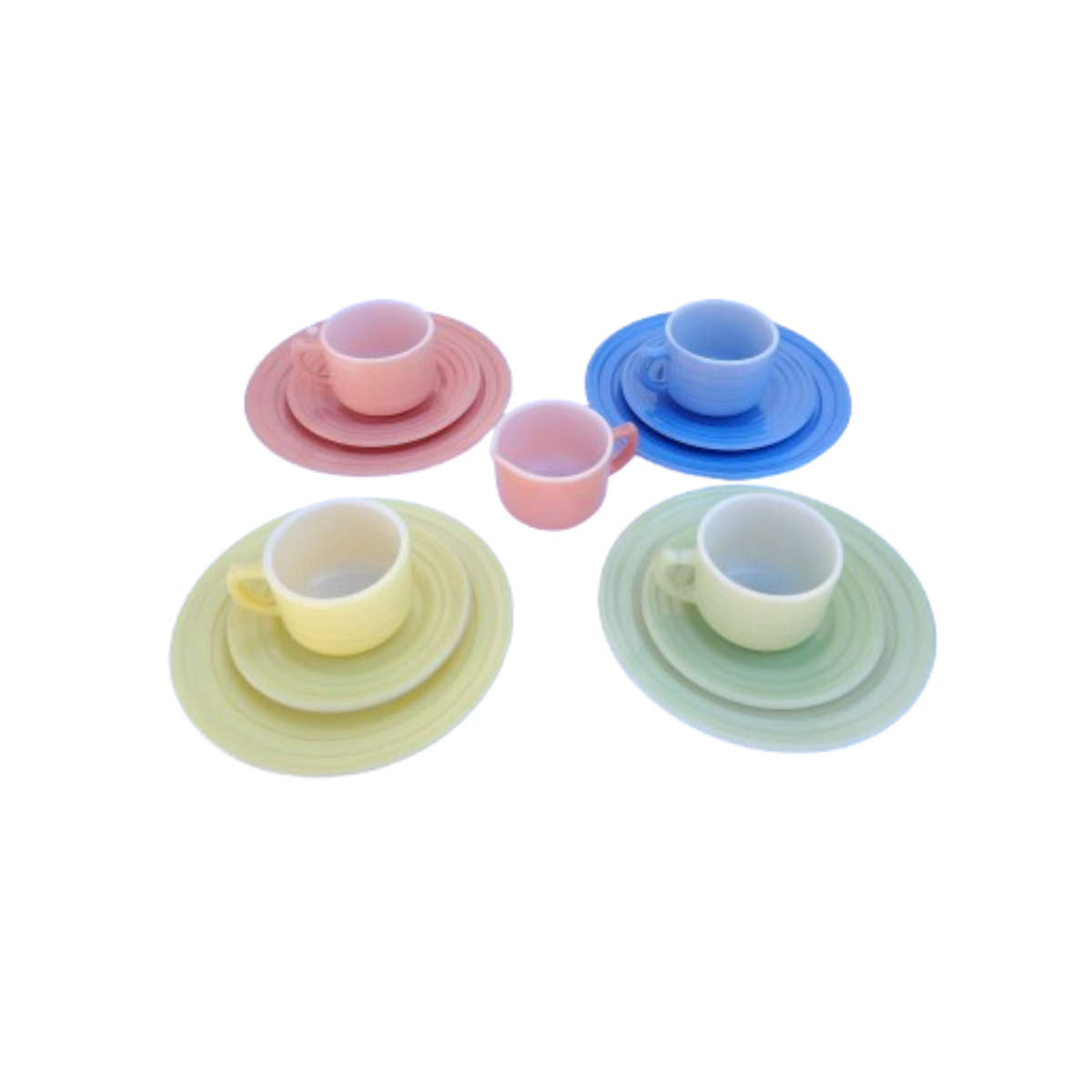 Hazel Atlas Children's Modern tone Tea Set Milk Glass