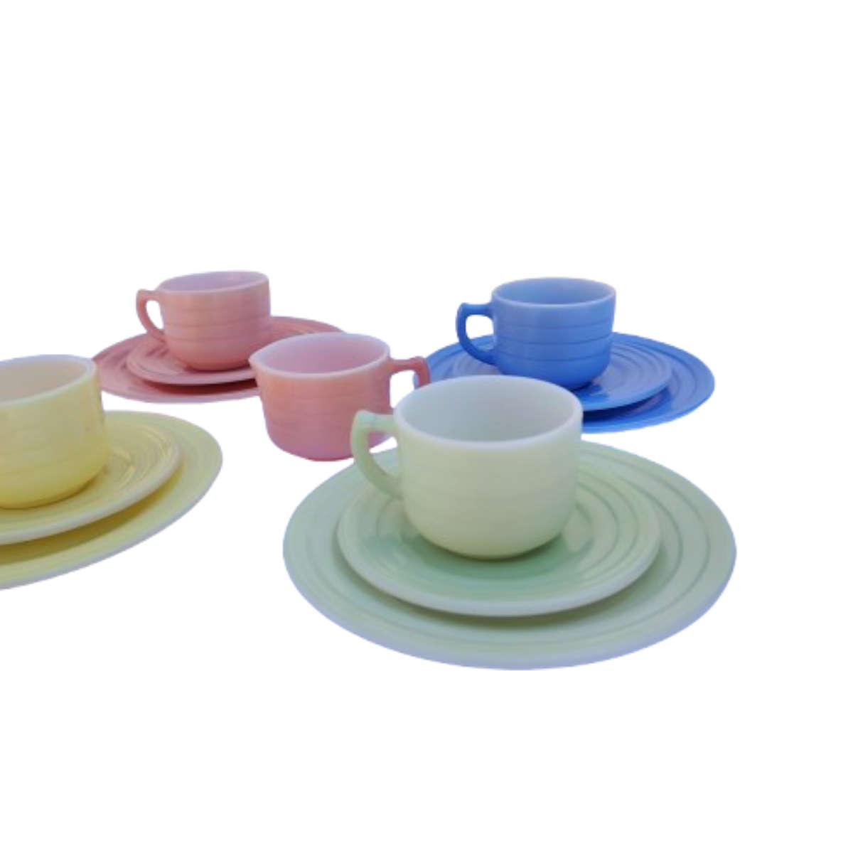 Hazel Atlas Children's Modern tone Tea Set Milk Glass
