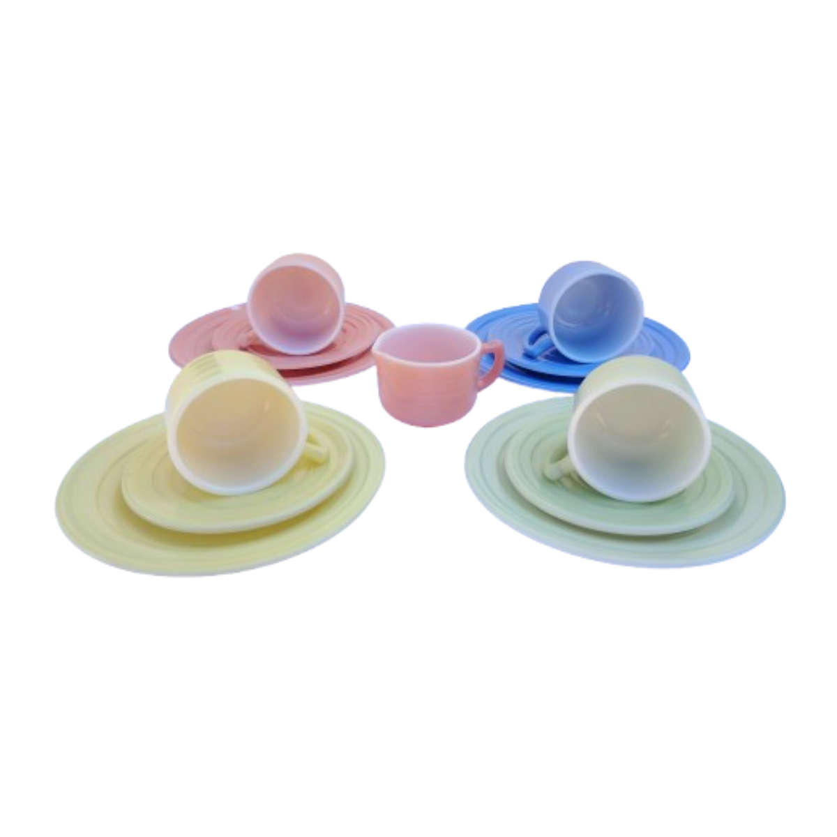 Hazel Atlas Children's Modern tone Tea Set Milk Glass