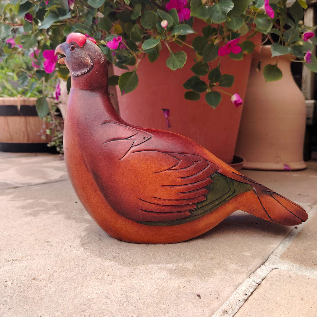 Feathers of Knysna carved and hand painted Female Red Grouse Ltd Bird