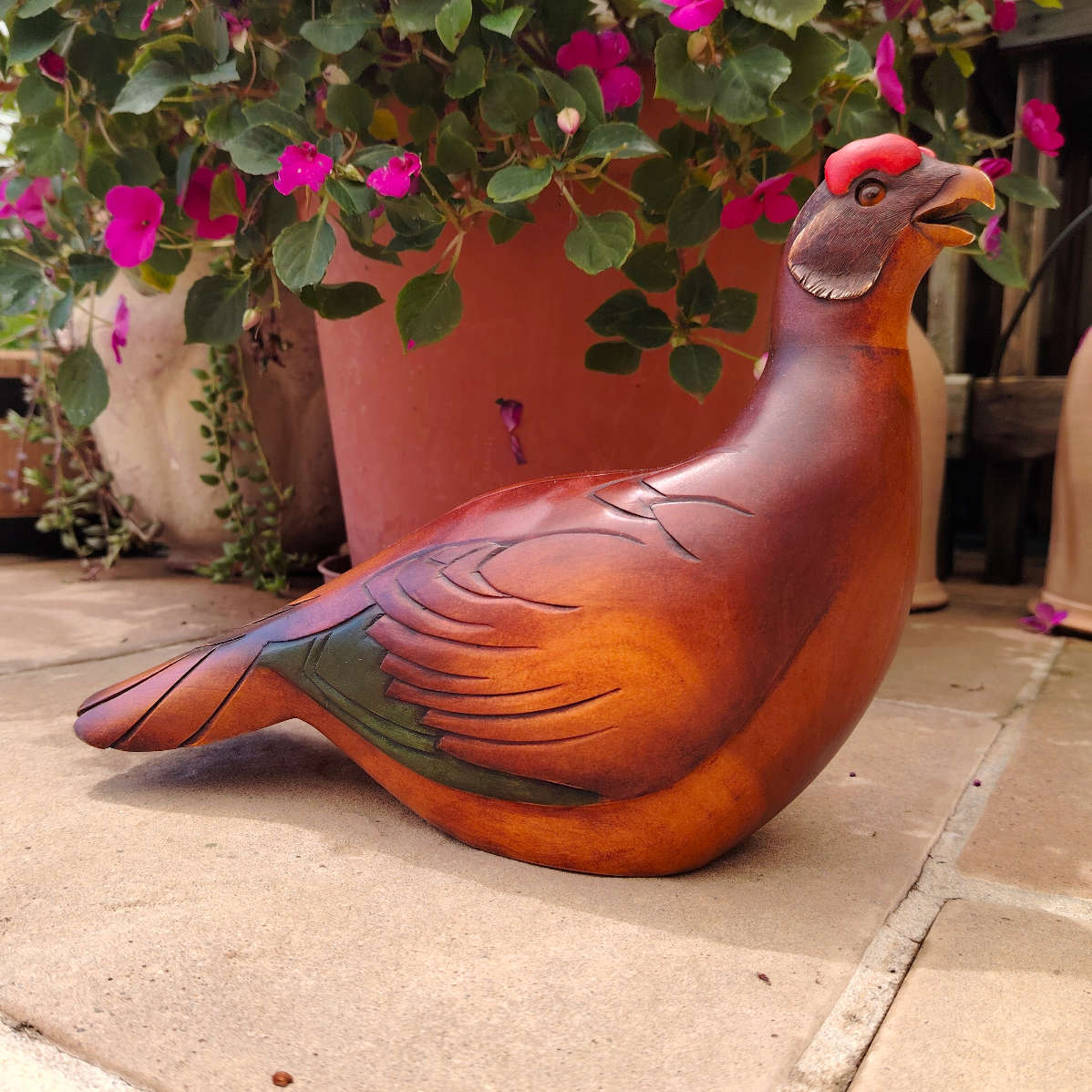 Feathers of Knysna carved and hand painted Female Red Grouse Ltd Bird