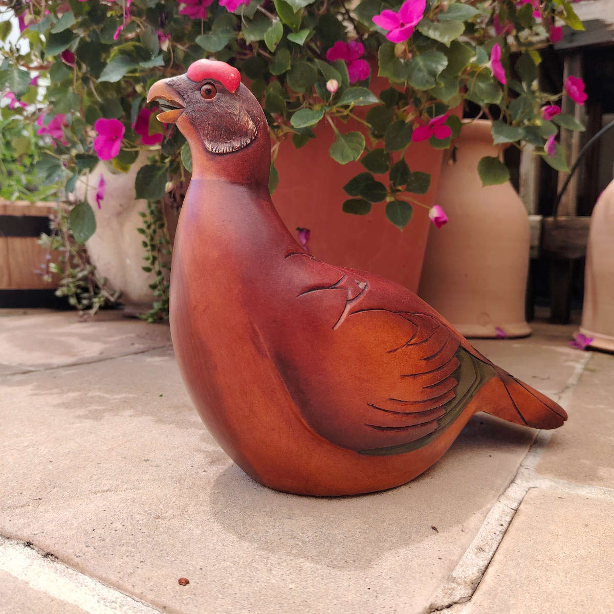 Feathers of Knysna carved and hand painted Female Red Grouse Ltd Bird