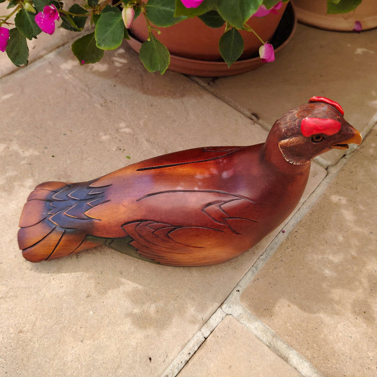 Feathers of Knysna carved and hand painted Female Red Grouse Ltd Bird