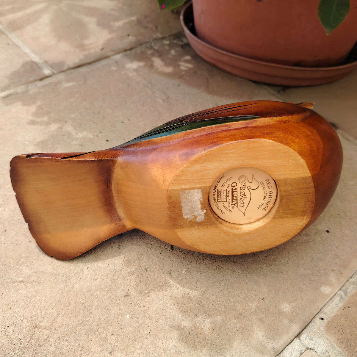 Feathers of Knysna carved and hand painted Female Red Grouse Ltd Bird