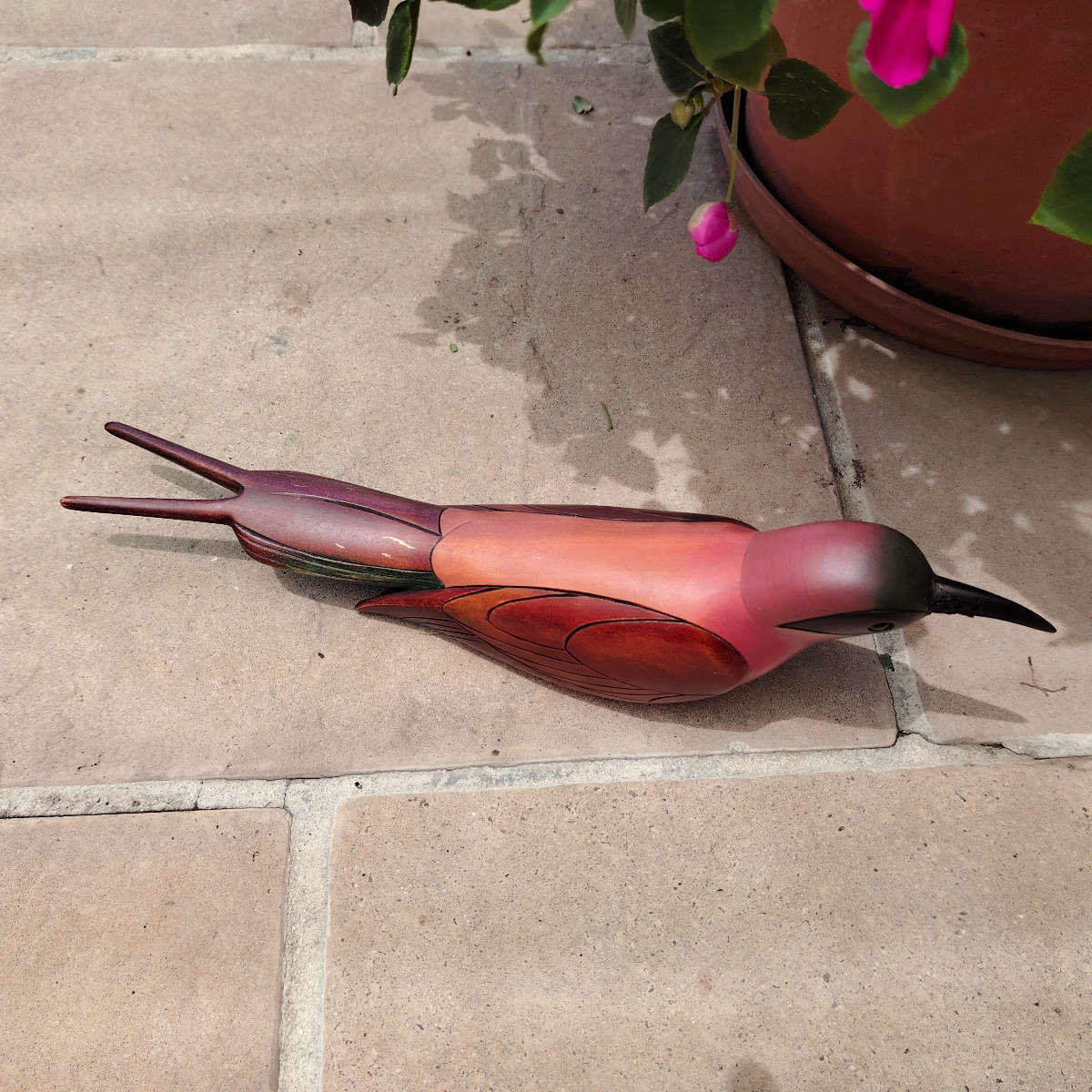 Feathers of Knysna carved and hand painted Female Carmine Bee Eater Ltd Bird