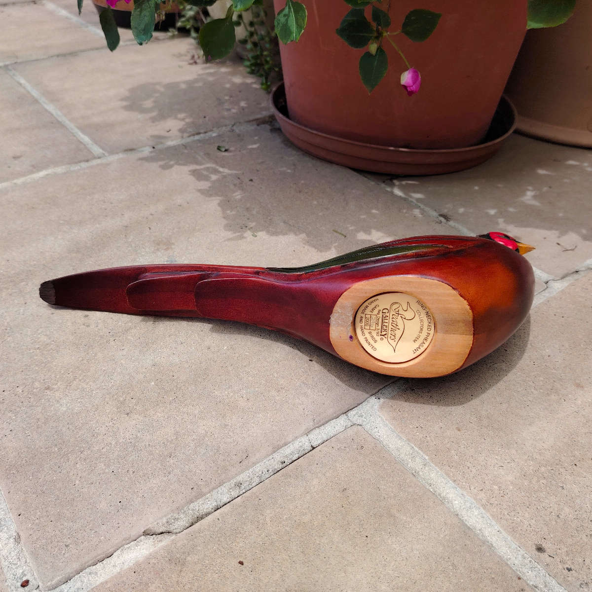 Feathers of Knysna carved and hand painted Ring - Necked Pheasant Ltd Bird