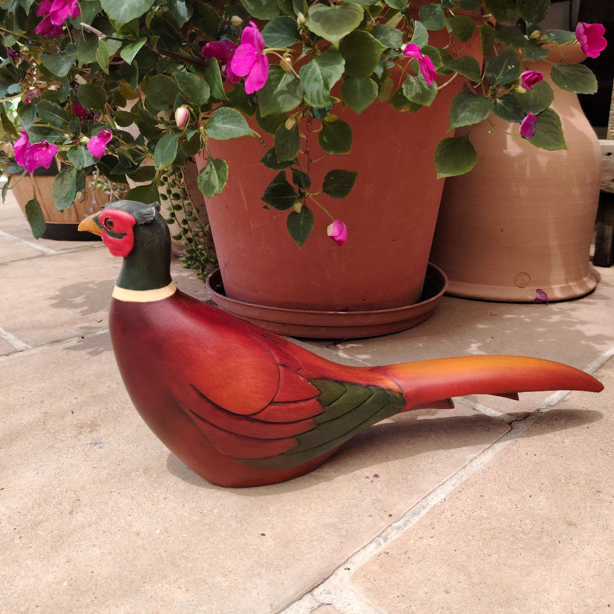 Feathers of Knysna carved and hand painted Ring - Necked Pheasant Ltd Bird