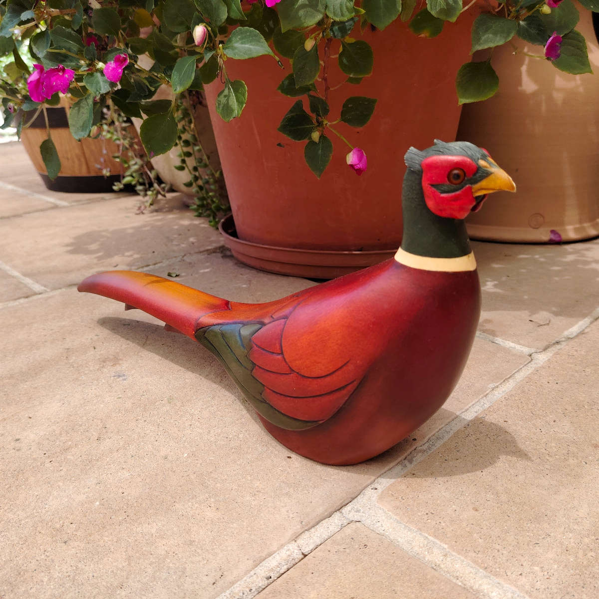 Feathers of Knysna carved and hand painted Ring - Necked Pheasant Ltd Bird