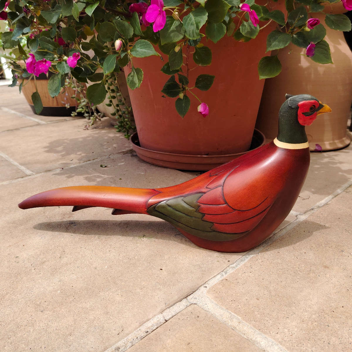 Feathers of Knysna carved and hand painted Ring - Necked Pheasant Ltd Bird