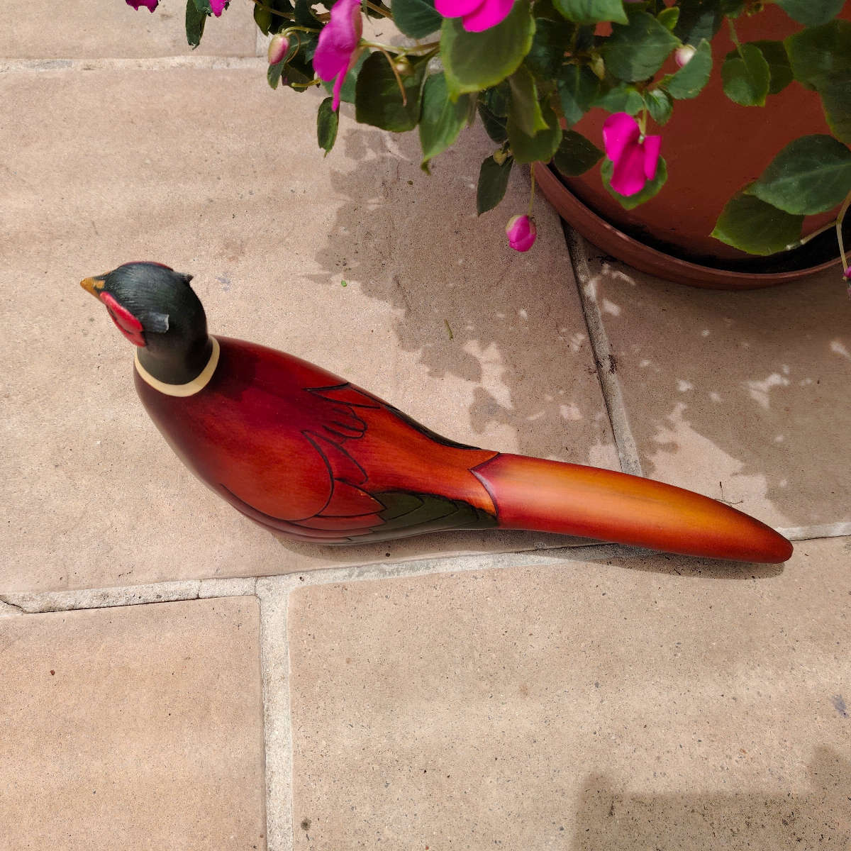 Feathers of Knysna carved and hand painted Ring - Necked Pheasant Ltd Bird