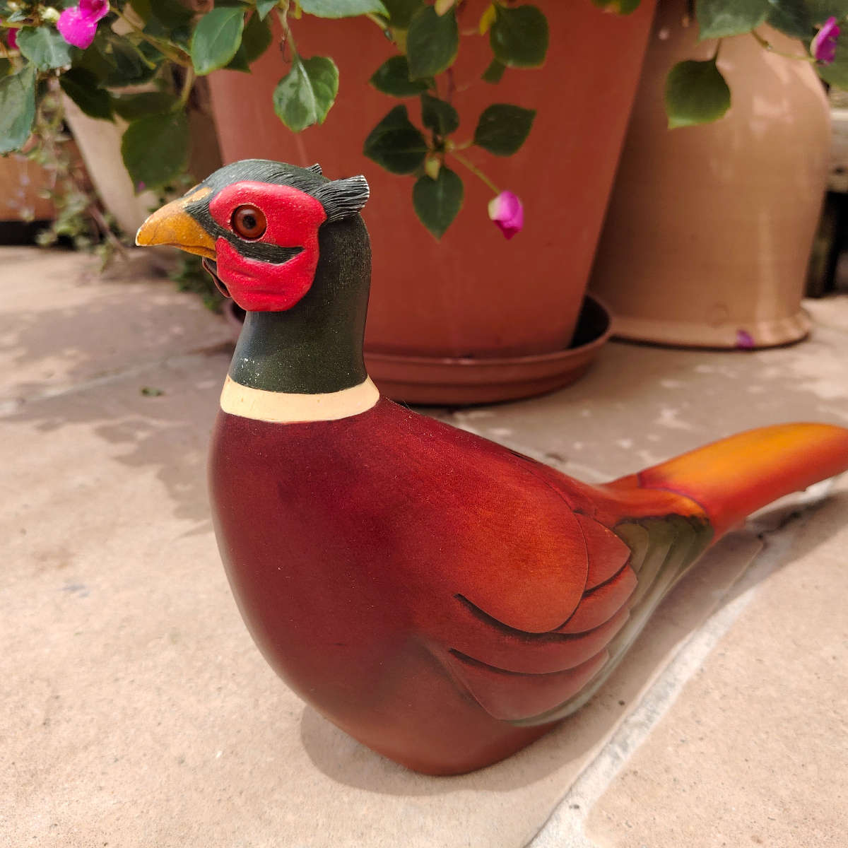 Feathers of Knysna carved and hand painted Ring - Necked Pheasant Ltd Bird