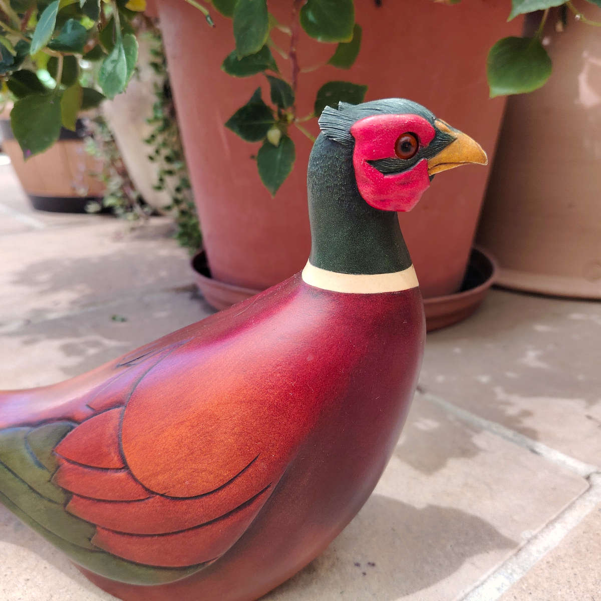 Feathers of Knysna carved and hand painted Ring - Necked Pheasant Ltd Bird